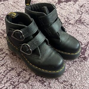 Devon Heart Leather Platform Boots